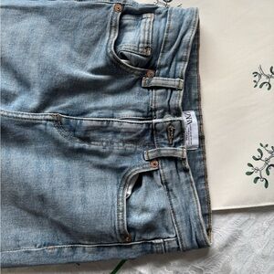 Zara Faded Blue cropped ankle slight flare Denim Pants